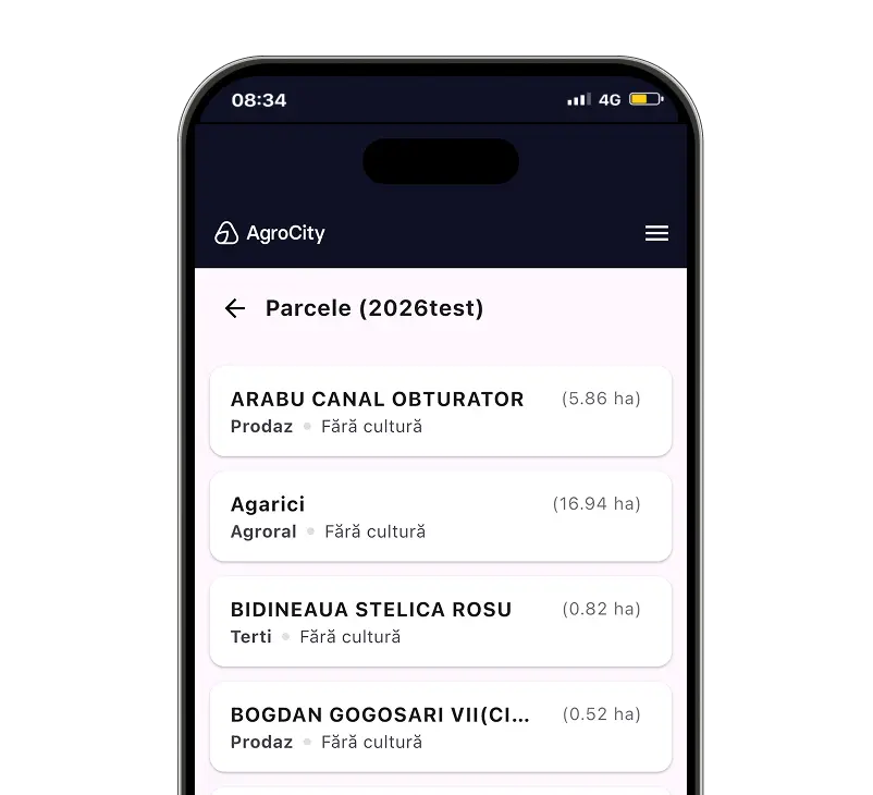 Istoric complet al activităților utilajelor