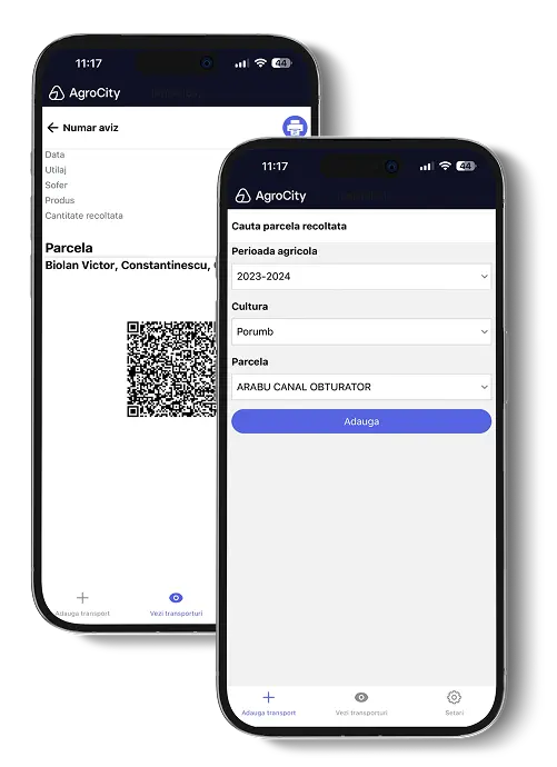 Ecran aplicație AgroCity Recoltă