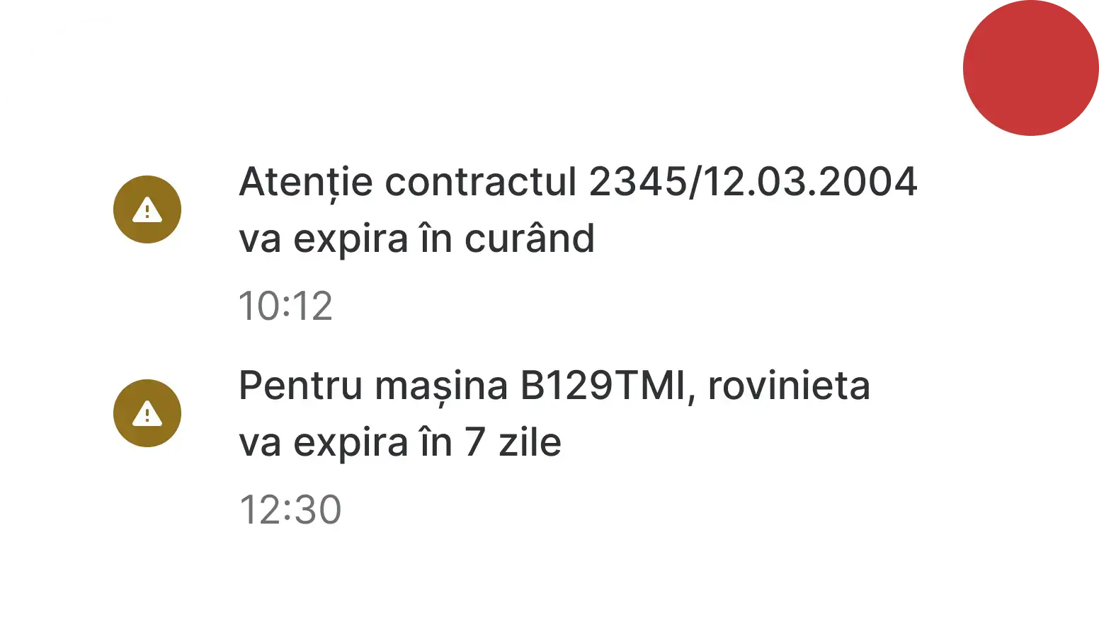 Alerta expirare contract arendă