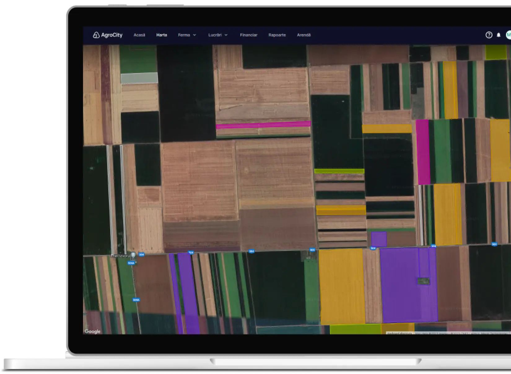 Parcelă evidențiată pe hartă